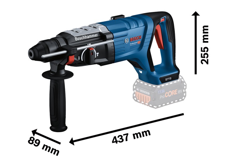 Młot udarowy obrotowy akumulatorowy SDS+ GBH 18V-28DC 0*AH L