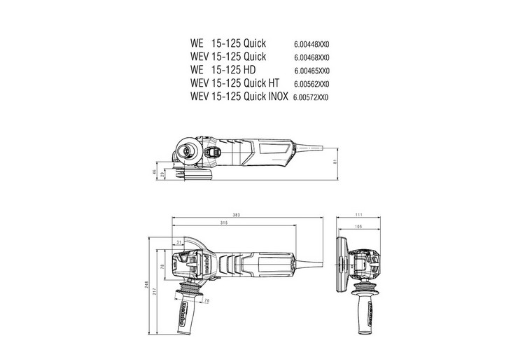 Szlifierka kątowa 125mm WEV 15-125 quick HT