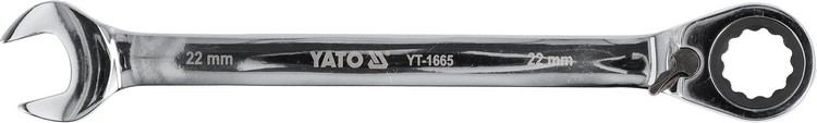 Klucz płasko-oczkowy z grzechotką 22mm