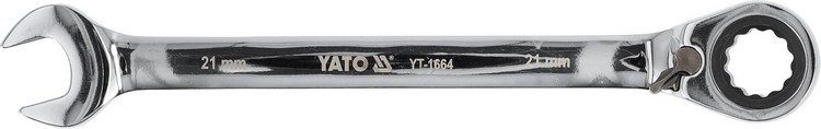 Klucz płasko-oczkowy z grzechotką 21mm