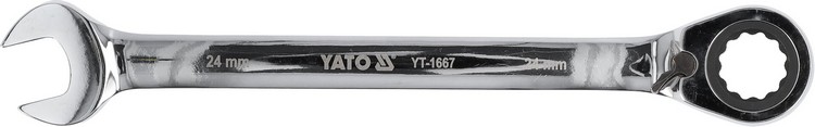 Klucz płasko-oczkowy z grzechotką 24mm