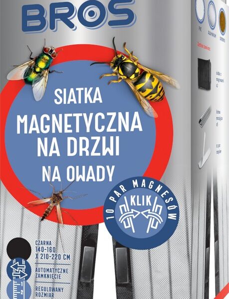 Bros siatka magnetyczna na drzwi klik 100*220 czarna