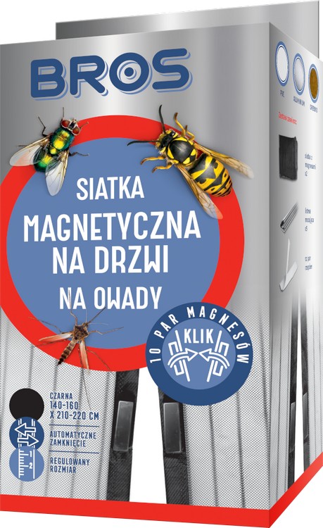 Bros siatka magnetyczna na drzwi klik 100*220 czarna