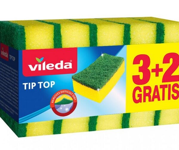 Vileda gąbka do naczyń TIP TOP 3+2GRATIS