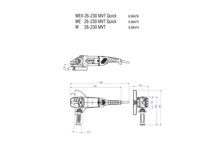 Szlifierka kątowa WE 26-230 MVT quick