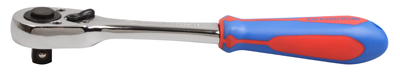 GRZECHOTKA1/4''Z przyciskiem 250mm, 45 zębów uchwyt gumowy