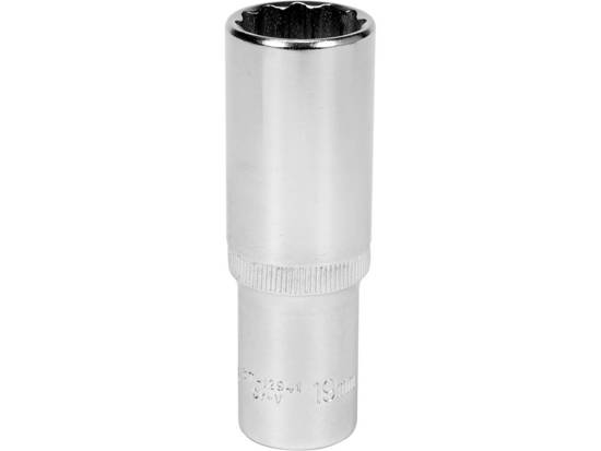 Nasadka długa 12-KĄTNA chromowana 1/2'' 19mm