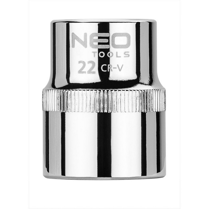 Nasadka krótka 6-KĄTNA chromowana 1/2'' 22mm
