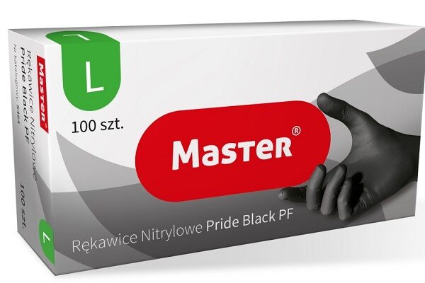 Rękawice nitrylowe czarne master pride rozmiar L
