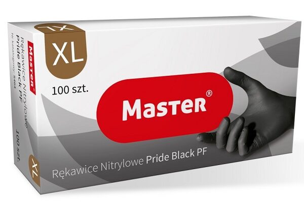 Rękawice nitrylowe czarne master pride rozmiar XL
