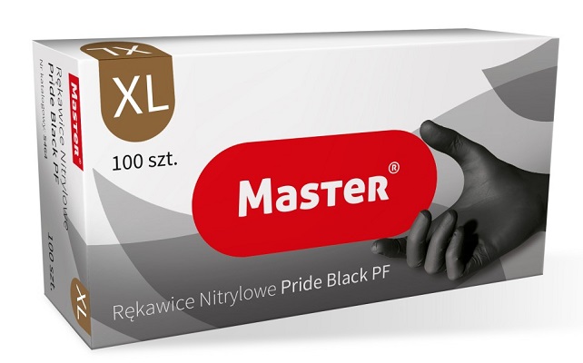 Rękawice nitrylowe czarne master pride rozmiar XL