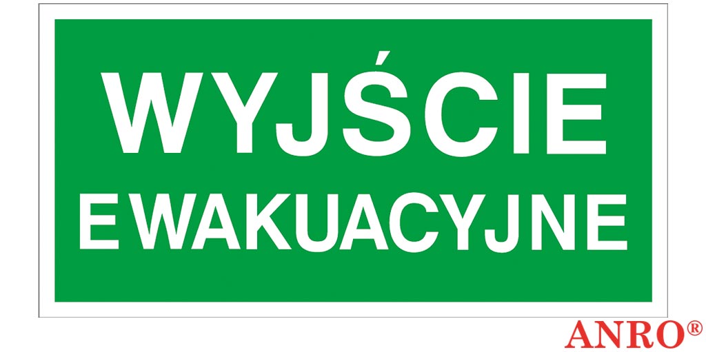 Znak bezp. wyjście ewakuacyjne, PCV 200X400