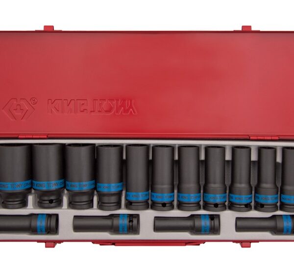 Komplet nasadek udarowych 1/2 15CZ długie 12-KĄT. 8-24mm