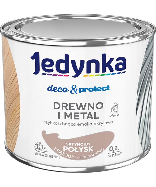 Jedynka deco&protect drewno i metal satyna brązowy 0,2L