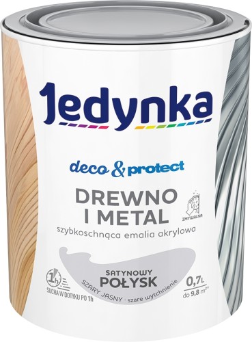 Jedynka deco&protect drewno i metal satyna szary jasny 0,7L