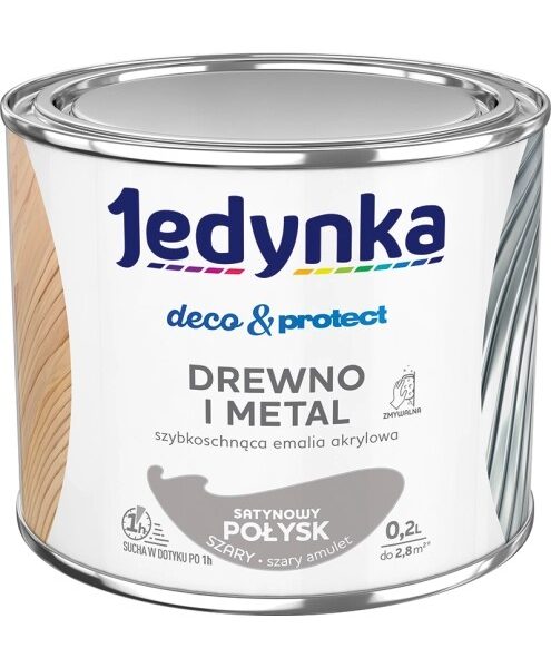 Jedynka deco&protect drewno i metal SAT szary 0,2L