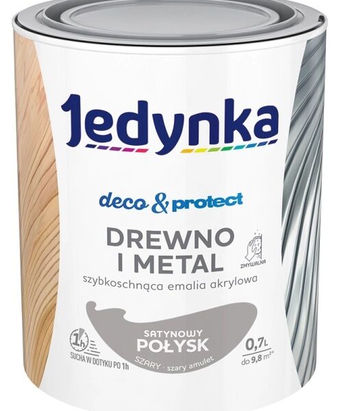 Jedynka deco&protect drewno i metal SAT szary 0,7L
