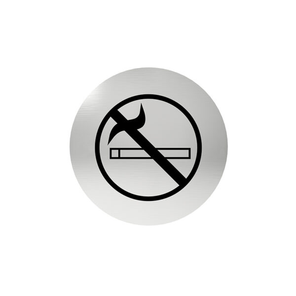 Oznaczenie okrągłe zakaz palenia, klejone stal nierdzewna