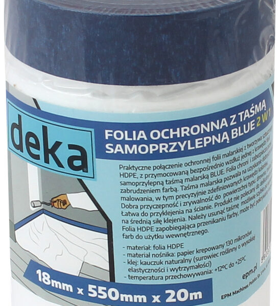 Folia ochronna z taśmą niebieską 55cm*20M