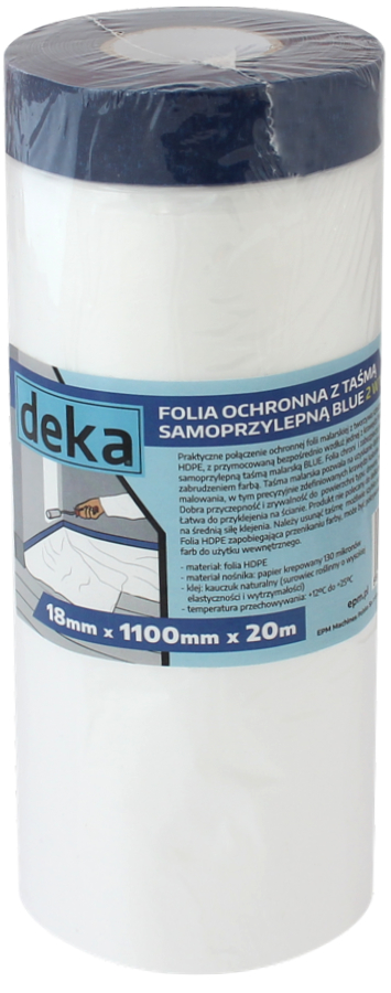 Folia ochronna z taśmą niebieską 110cm*20M