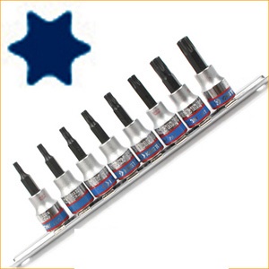 Kpl.nasadek torx 3/8'' 8CZ., T15-T50, szyna