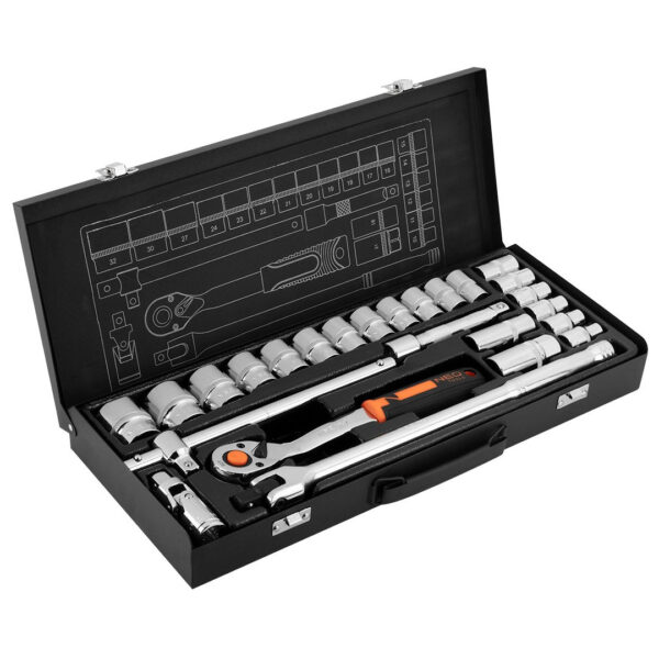 Zestaw kluczy nasadowych 1/2'' 25 części