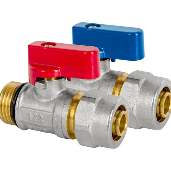 Zawór kulowy PEX mini z dławicą 1/2*16 zimna woda