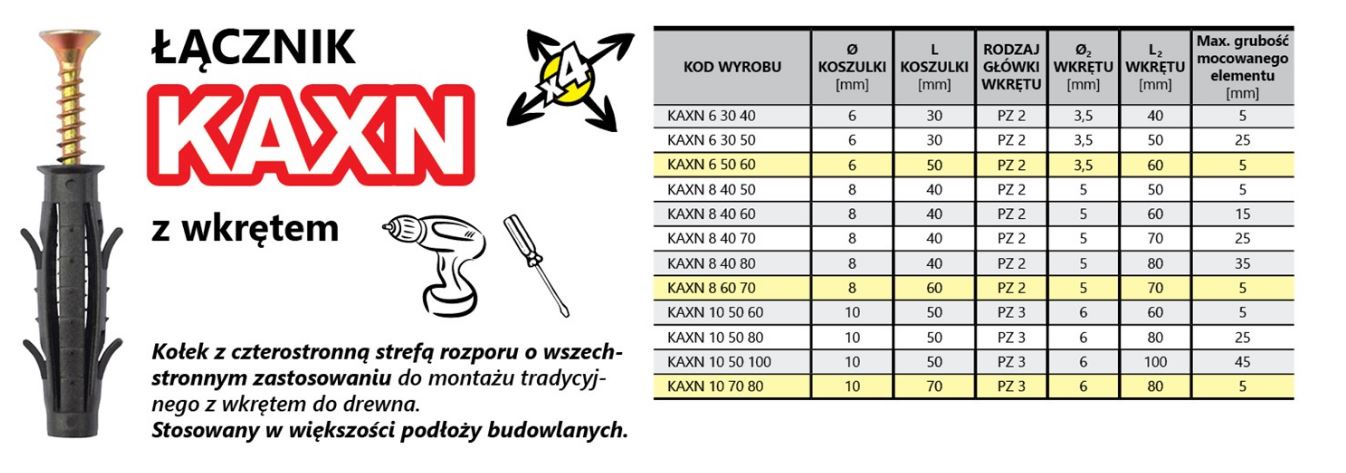 Kołek rozporowy z nacięciem krzyżowym 10/6*80mm