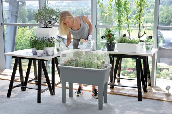 Szklarnia respana planter SET szary kamienny