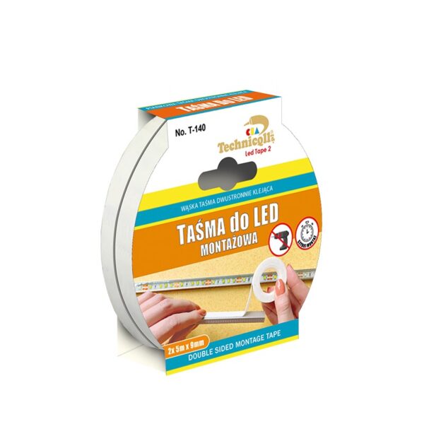 Taśma montażowa do LED 2*5M*9mm