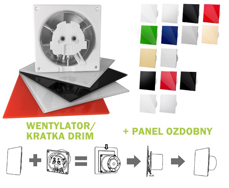Panel do wentylatora drim plexi czarny MAT