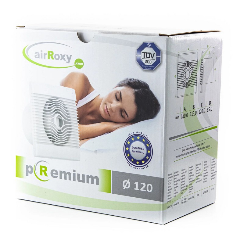 Wentylator łazienkowy premium 120 S, standardowy