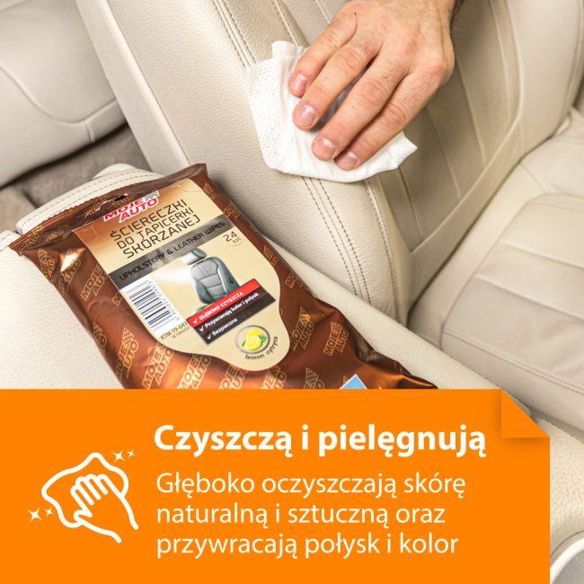 Ściereczki do tapicerki skórzanej - cytryna - 24 sztuki