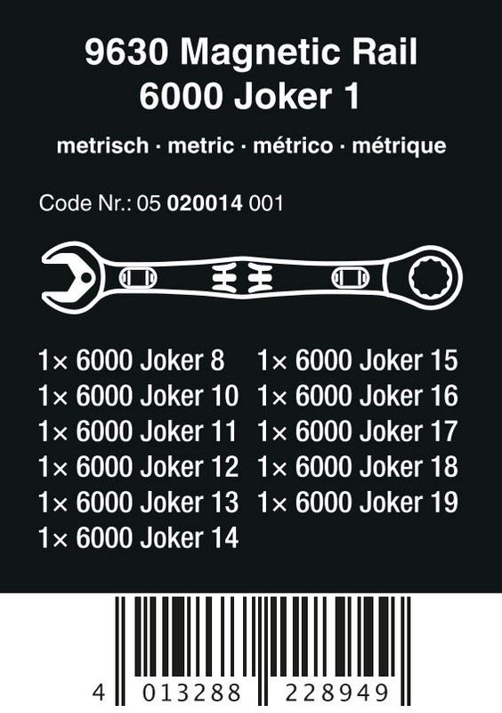 Zestaw kluczy płas.-oczk. z grzech. 6000 joker 1+LISTA magn.