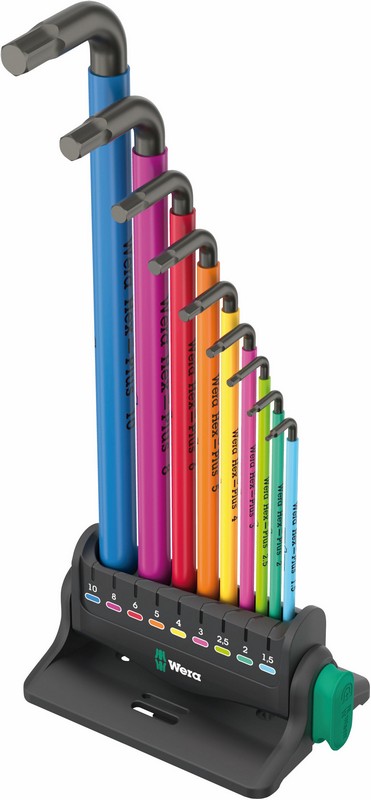 Zestaw kluczy trzpieniowych 950/9 hex-plus multicolou 3 9CZR