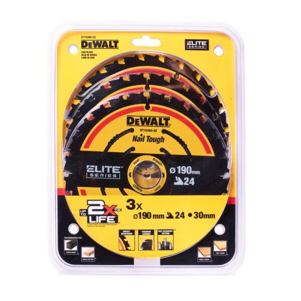 Piła tarczowa do drewna elite 190*30mm 24 zęby 3-PAK