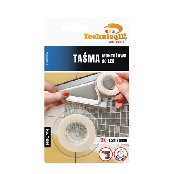 Taśma montażowa do LED 2*1,5M*9mm