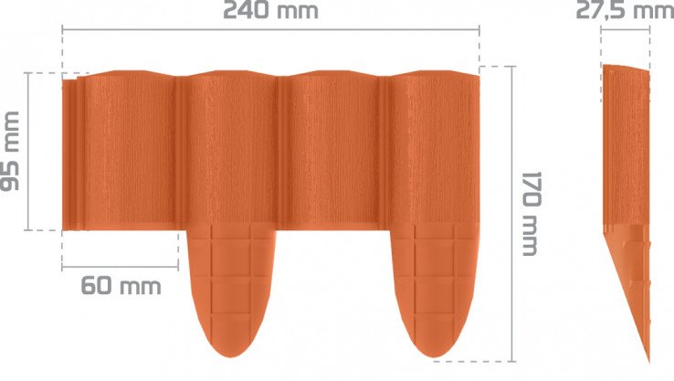 Palisada ogrodowa ECO 2,4M ceglasta