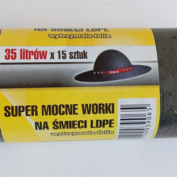 Worki na śmieci 35L 50*60LD czarne 15 sztuk