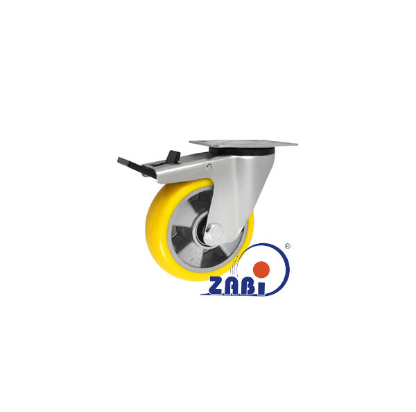Koło ALUM.-POLI.125mm obud.skrętna+hamul.radialna A25MPRH
