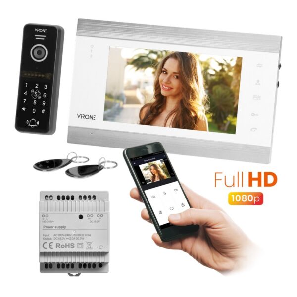 Wideodomofon IP 7'' vifis VDP-61 vifis APP FHD biały