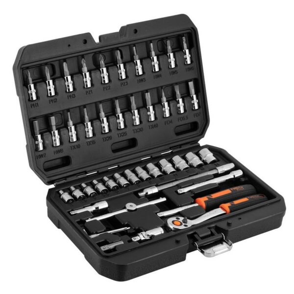 Zestaw kluczy nasadowych 1/4'' 46szt