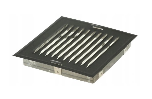 Kratka metalowa skośna w ramce z siatką 14*14cm grafit