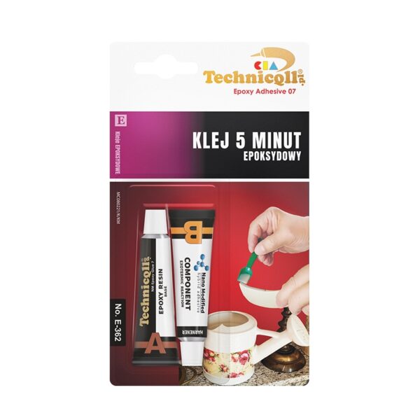 Klej epoksydowy bezbarwny 2*5ml 5 MIN.