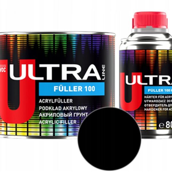 Ultra füller 100 podkład akrylowy 0,4L czarny + utwardzacz