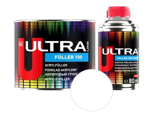 Ultra füller 100 podkład akrylowy 0,4L biały + utwardzacz