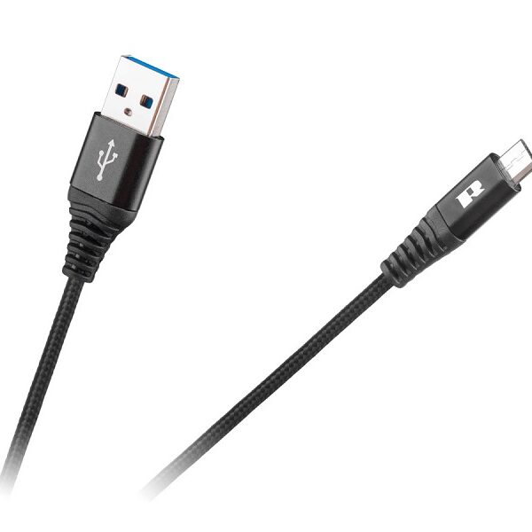 Kabel USB - USB micro 1M czarny
