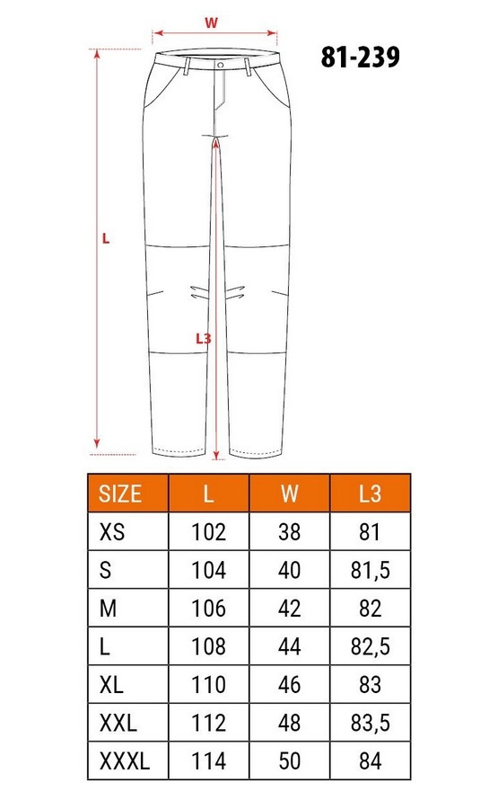 Spodnie robocze HD slim odpinane kieszenie rozmiar XXL