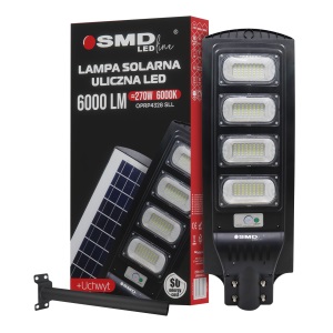Lampa LED uliczna solarna 270W 6000K + uchwyt