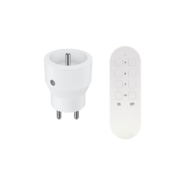 Zestaw bezprzewodowych gniazd mini, sterowanych pilotem 1+1